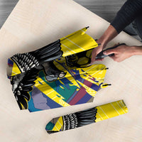 Ecuador Football Custom Umbrella 2026 Vamos La Tri Yellow South America Pattern - Wonder Print Shop