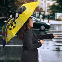 Ecuador Football Custom Umbrella 2026 Vamos La Tri Yellow South America Pattern - Wonder Print Shop