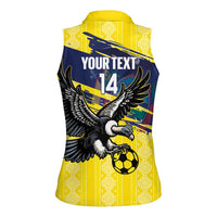 Ecuador Football Custom Women Sleeveless Polo Shirt 2026 Vamos La Tri Yellow South America Pattern - Wonder Print Shop