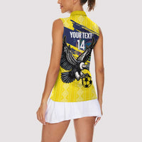 Ecuador Football Custom Women Sleeveless Polo Shirt 2026 Vamos La Tri Yellow South America Pattern - Wonder Print Shop
