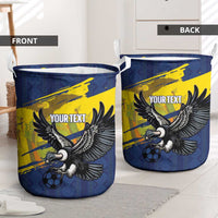 Ecuador Football Custom Laundry Basket 2026 Vamos La Tri Blue South America Pattern - Wonder Print Shop
