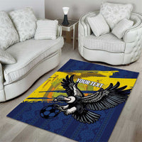 Ecuador Football Custom Area Rug 2026 Vamos La Tri Blue South America Pattern - Wonder Print Shop