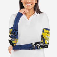 Ecuador Football Custom Arm Sleeves 2026 Vamos La Tri Blue South America Pattern - Wonder Print Shop
