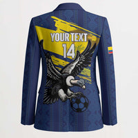Ecuador Football Custom Blazer 2026 Vamos La Tri Blue South America Pattern - Wonder Print Shop