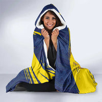 Ecuador Football Custom Hooded Blanket 2026 Vamos La Tri Blue South America Pattern - Wonder Print Shop