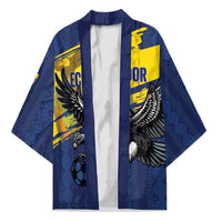 Ecuador Football Custom Kimono 2026 Vamos La Tri Blue South America Pattern - Wonder Print Shop
