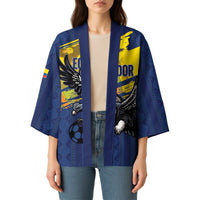 Ecuador Football Custom Kimono 2026 Vamos La Tri Blue South America Pattern - Wonder Print Shop