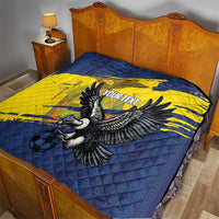 Ecuador Football Custom Quilt 2026 Vamos La Tri Blue South America Pattern - Wonder Print Shop