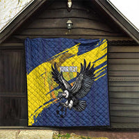 Ecuador Football Custom Quilt 2026 Vamos La Tri Blue South America Pattern - Wonder Print Shop