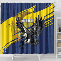 Ecuador Football Custom Shower Curtain 2026 Vamos La Tri Blue South America Pattern - Wonder Print Shop