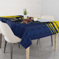 Ecuador Football Custom Tablecloth 2026 Vamos La Tri Blue South America Pattern - Wonder Print Shop