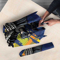 Ecuador Football Custom Umbrella 2026 Vamos La Tri Blue South America Pattern - Wonder Print Shop