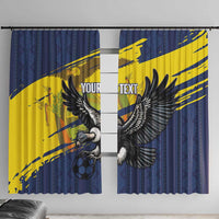 Ecuador Football Custom Window Curtain 2026 Vamos La Tri Blue South America Pattern - Wonder Print Shop