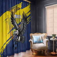 Ecuador Football Custom Window Curtain 2026 Vamos La Tri Blue South America Pattern - Wonder Print Shop