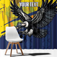 Ecuador Football Custom Window Curtain 2026 Vamos La Tri Blue South America Pattern - Wonder Print Shop