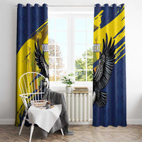 Ecuador Football Custom Window Curtain 2026 Vamos La Tri Blue South America Pattern - Wonder Print Shop