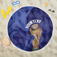 Paraguay Football Custom Beach Blanket 2026 La Albirroja Marble Pattern - Wonder Print Shop
