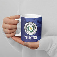 Paraguay Football Custom Ceramic Mug 2026 La Albirroja Marble Pattern - Wonder Print Shop