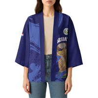 Paraguay Football Custom Kimono 2026 La Albirroja Marble Pattern - Wonder Print Shop