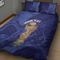 Paraguay Football Custom Quilt Bed Set 2026 La Albirroja Marble Pattern - Wonder Print Shop