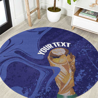 Paraguay Football Custom Round Carpet 2026 La Albirroja Marble Pattern - Wonder Print Shop