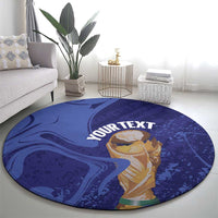 Paraguay Football Custom Round Carpet 2026 La Albirroja Marble Pattern - Wonder Print Shop