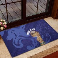 Paraguay Football Custom Rubber Doormat 2026 La Albirroja Marble Pattern - Wonder Print Shop