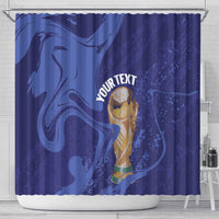 Paraguay Football Custom Shower Curtain 2026 La Albirroja Marble Pattern - Wonder Print Shop