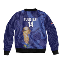 Paraguay Football Custom Sleeve Zip Bomber Jacket 2026 La Albirroja Marble Pattern - Wonder Print Shop