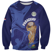 Paraguay Football Custom Sweatshirt 2026 La Albirroja Marble Pattern - Wonder Print Shop