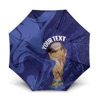 Paraguay Football Custom Umbrella 2026 La Albirroja Marble Pattern - Wonder Print Shop