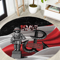 Little Insurrectionist Warsaw Uprising Poland Round Carpet Honoring 1944 Child Soldiers