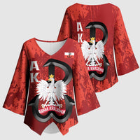 Home Army Poland Kimono Sleeve Blouse Armia Krajowa Kotwica Grunge Style