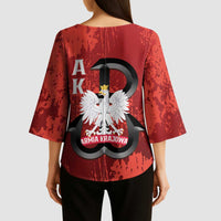 Home Army Poland Kimono Sleeve Blouse Armia Krajowa Kotwica Grunge Style