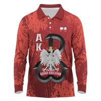 Home Army Poland Long Sleeve Polo Shirt Armia Krajowa Kotwica Grunge Style