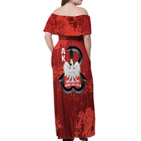 Home Army Poland Off Shoulder Maxi Dress Armia Krajowa Kotwica Grunge Style