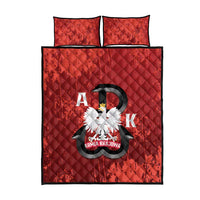 Home Army Poland Quilt Bed Set Armia Krajowa Kotwica Grunge Style