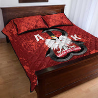 Home Army Poland Quilt Bed Set Armia Krajowa Kotwica Grunge Style