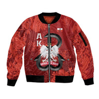 Home Army Poland Sleeve Zip Bomber Jacket Armia Krajowa Kotwica Grunge Style