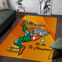 Custom Ivory Coast Football Area Rug 2024 Mascot With Champions Trophy - Wonder Print Shop