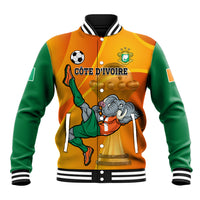 Custom Ivory Coast Football Baseball Jacket 2024 Mascot With Champions Trophy - Wonder Print Shop