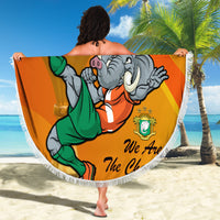 Custom Ivory Coast Football Beach Blanket 2024 Mascot With Champions Trophy - Wonder Print Shop