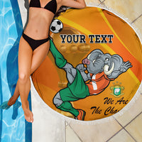 Custom Ivory Coast Football Beach Blanket 2024 Mascot With Champions Trophy - Wonder Print Shop
