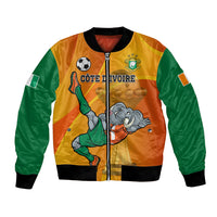 Custom Ivory Coast Football Bomber Jacket 2024 Mascot With Champions Trophy - Wonder Print Shop