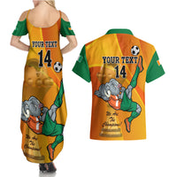 Custom Ivory Coast Football Couples Matching Summer Maxi Dress and Hawaiian Shirt 2024 Mascot With Champions Trophy - Wonder Print Shop