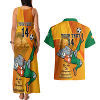 Custom Ivory Coast Football Couples Matching Tank Maxi Dress and Hawaiian Shirt 2024 Mascot With Champions Trophy - Wonder Print Shop