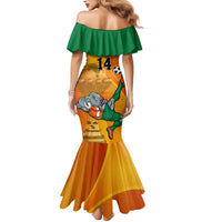 Custom Ivory Coast Football Family Matching Mermaid Dress and Hawaiian Shirt 2024 Mascot With Champions Trophy - Wonder Print Shop