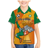 Custom Ivory Coast Football Family Matching Mermaid Dress and Hawaiian Shirt 2024 Mascot With Champions Trophy - Wonder Print Shop
