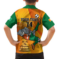Custom Ivory Coast Football Family Matching Off Shoulder Maxi Dress and Hawaiian Shirt 2024 Mascot With Champions Trophy - Wonder Print Shop
