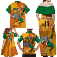 Custom Ivory Coast Football Family Matching Off Shoulder Maxi Dress and Hawaiian Shirt 2024 Mascot With Champions Trophy - Wonder Print Shop